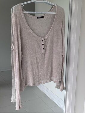 Brandy Melville Knit Henley Longsleeve Top